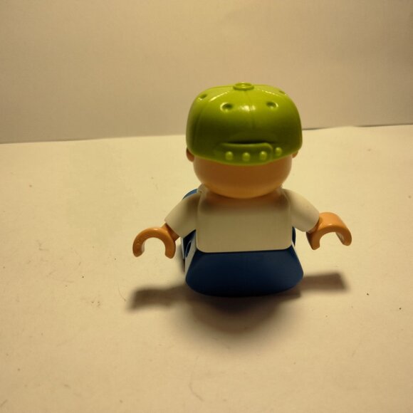 Lego Duplo Blue Boy Bib Green Baseball Cap Child Movable arms legs Hat toy - Picture 9 of 11